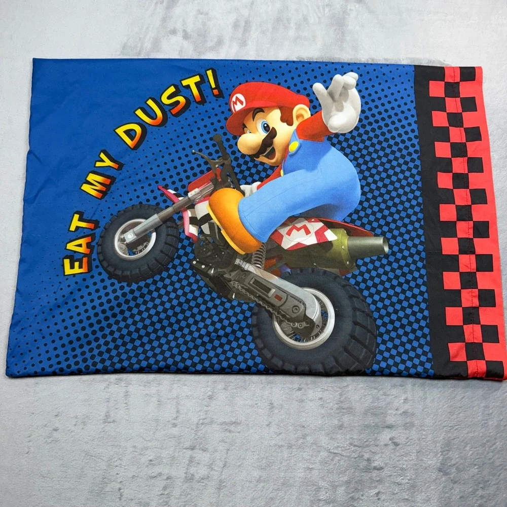 2 Nintendo Mario Kart Wii Pillowcase Kids Standard Blue Mario Luigi